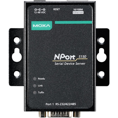 NPort 5150 | 1 port device server, 10/100M Ethernet, RS232/422/485, DB9 male, 15KV ESD 110V or 230V